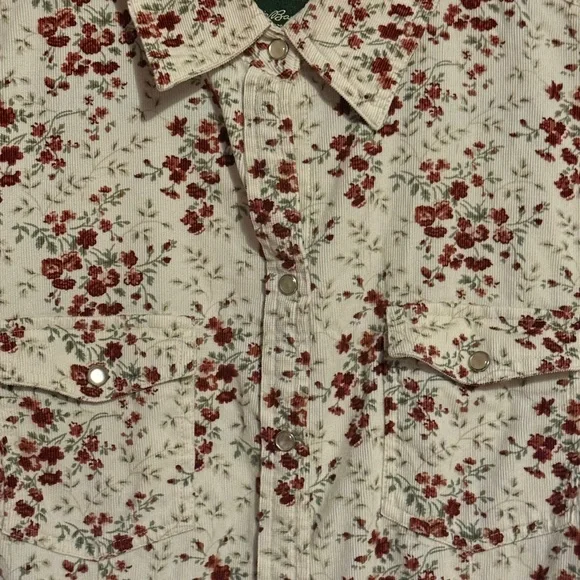 🔥Eddie Bauer Vintage Women's 100% Cotton Corduroy Snap Front Shirt M - Picture 3 of 9